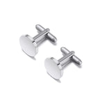 Custom Engraved Round Cufflinks & Tie Clip Set Stainless Steel Anniversary Wedding Birthday Groomsmen Gift for Father Husband