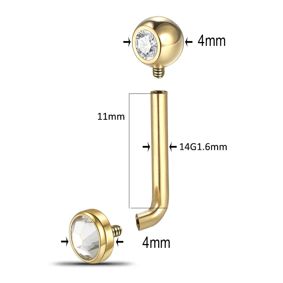 1PC Titanium Christina Piercing Flower Vertical Hood Intimate Piercing Gold Color Sexy Belly Rings Surface Jewelry for Men Women