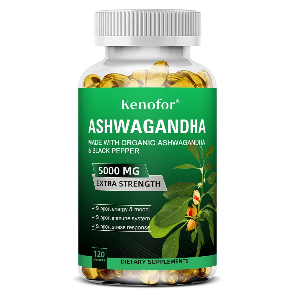 Ashwagandha Capsules - Boost Energy, Improve Mood, Relax The Body and Mind, Improve Sleep Quality, and Enhance Physical Strength