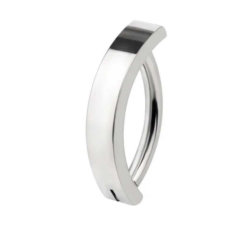 ASTM F136 Titanium PIERC Reverse Curved Clicker Navel Barbell Shiny CZ Sexy Belly Button Rings Bellybutton Sexy Piercing Jewelry