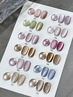 1-3pcs PSK 2025 New Whitening Purple Glass Beads Starry Crystal Nail Art Purple Glass Bead Cat Eye Gel Nail Polish Nail Supplies