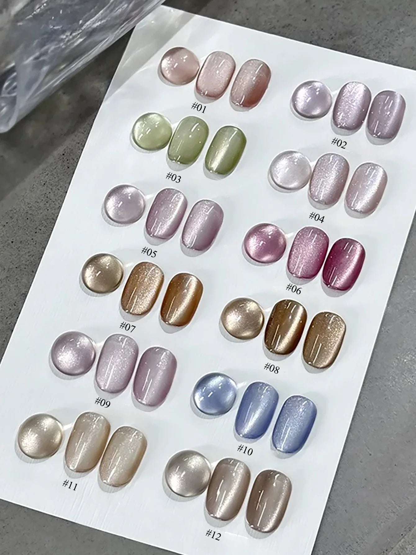 1-3pcs PSK 2025 New Whitening Purple Glass Beads Starry Crystal Nail Art Purple Glass Bead Cat Eye Gel Nail Polish Nail Supplies