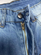 2025 Summer New Calf-Length Jeans For Women Fashion Ripped Slim Fit Butt Lift Denim Straight Legs Casual Clothing