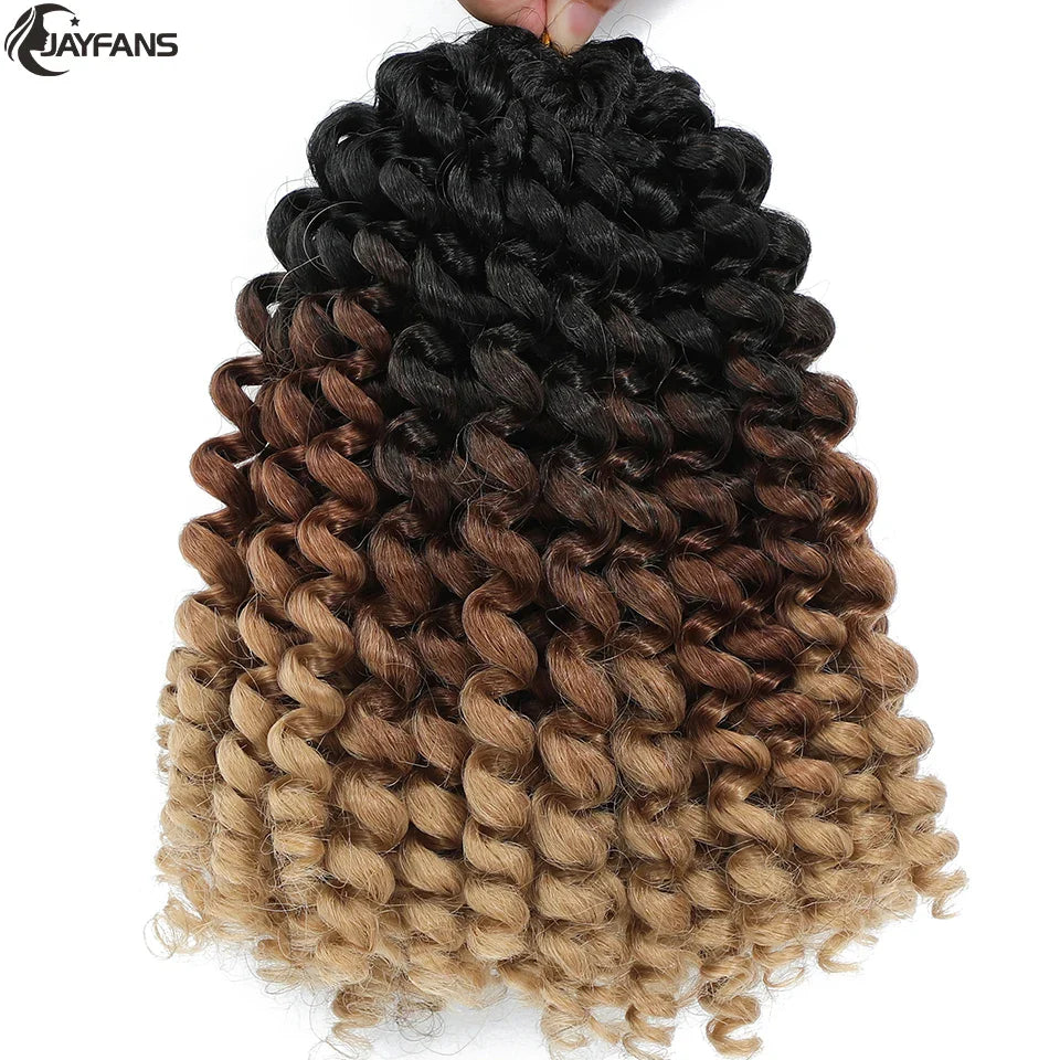 1- 5 Packs 8 inch Jumpy Wand Curl Jamaican Bounce Crochet Hair Natural Black Wand Curls Crochet Hair Short Curly Crochet Braids