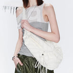 Casual Large Capaci Canvas Tote Bag Dstring Single oulder Folded Woven Handle Quali Crossbody Bag Faionable Trendy