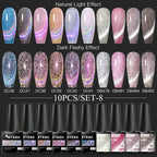 10PCS/Set Gel Nail Polish Set 125 Colors Glitter Semi Permanent Hybrid Gel Varnishes Base Top Coat Soak Off UV LED Nail Art Gel