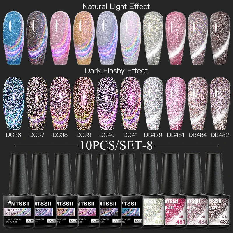 10PCS/Set Gel Nail Polish Set 125 Colors Glitter Semi Permanent Hybrid Gel Varnishes Base Top Coat Soak Off UV LED Nail Art Gel