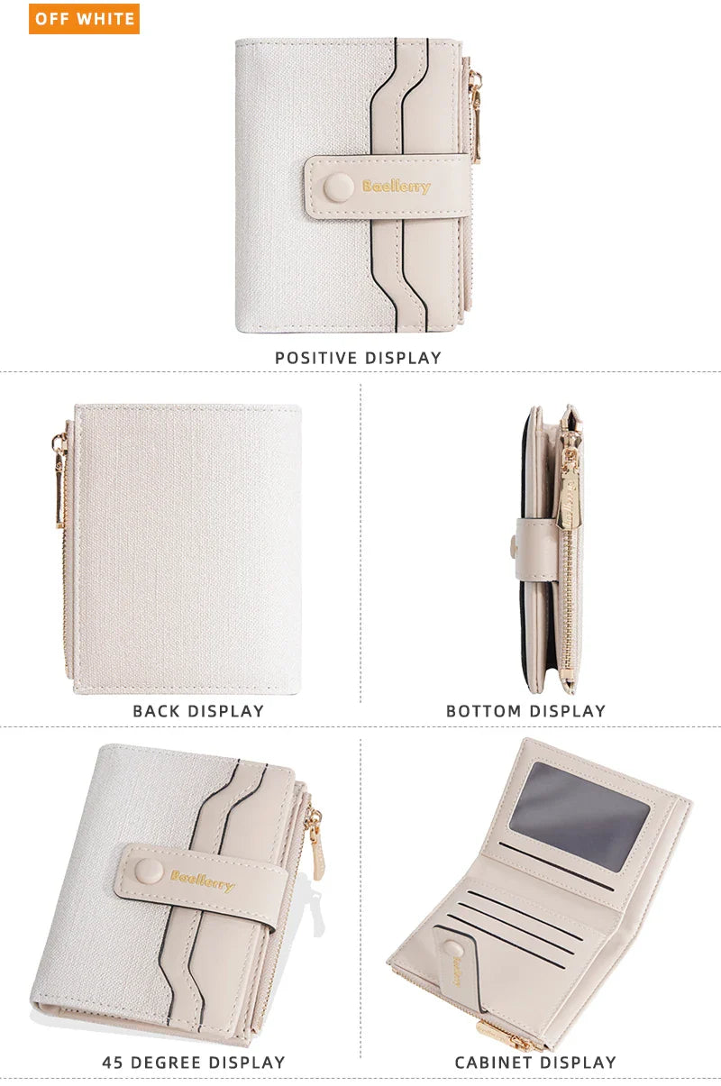 Baellerry High Quality Women Wallets New Simple Short Card Holde Brand Female Purse Photo Holder Coin Pocket Zipper Women Wallet