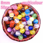 50-200pcs 8mm Imitation Natural Opal Beads Round Resin Spacer Beads for Jewelry Making DIY Bracelet Accessories