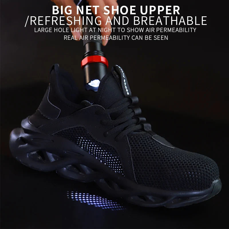 48 Size Steel Toe Cap Light Breathable Sneaker For Men Unisex Work Safety Shoes  Anti-smash And Anti-puncture Safety Sneakers