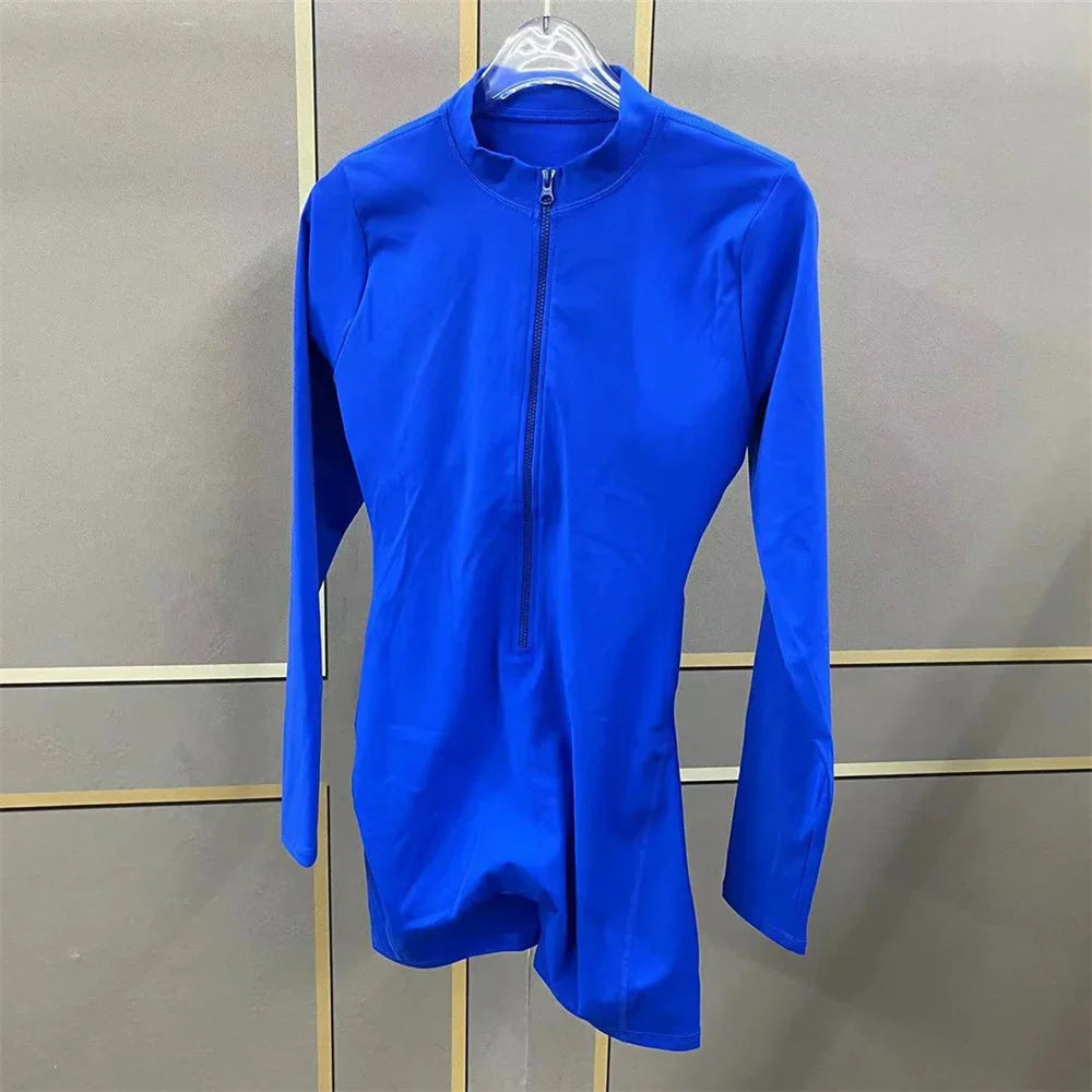 2025 Pad Zipper Long Sleeve Yoga Set Women One Piece Jumpsuit Gym Workout Shorts Fitness Bodysuit Sports Athletic Suit XP358