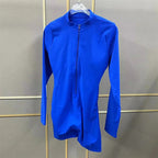 2025 Pad Zipper Long Sleeve Yoga Set Women One Piece Jumpsuit Gym Workout Shorts Fitness Bodysuit Sports Athletic Suit XP358