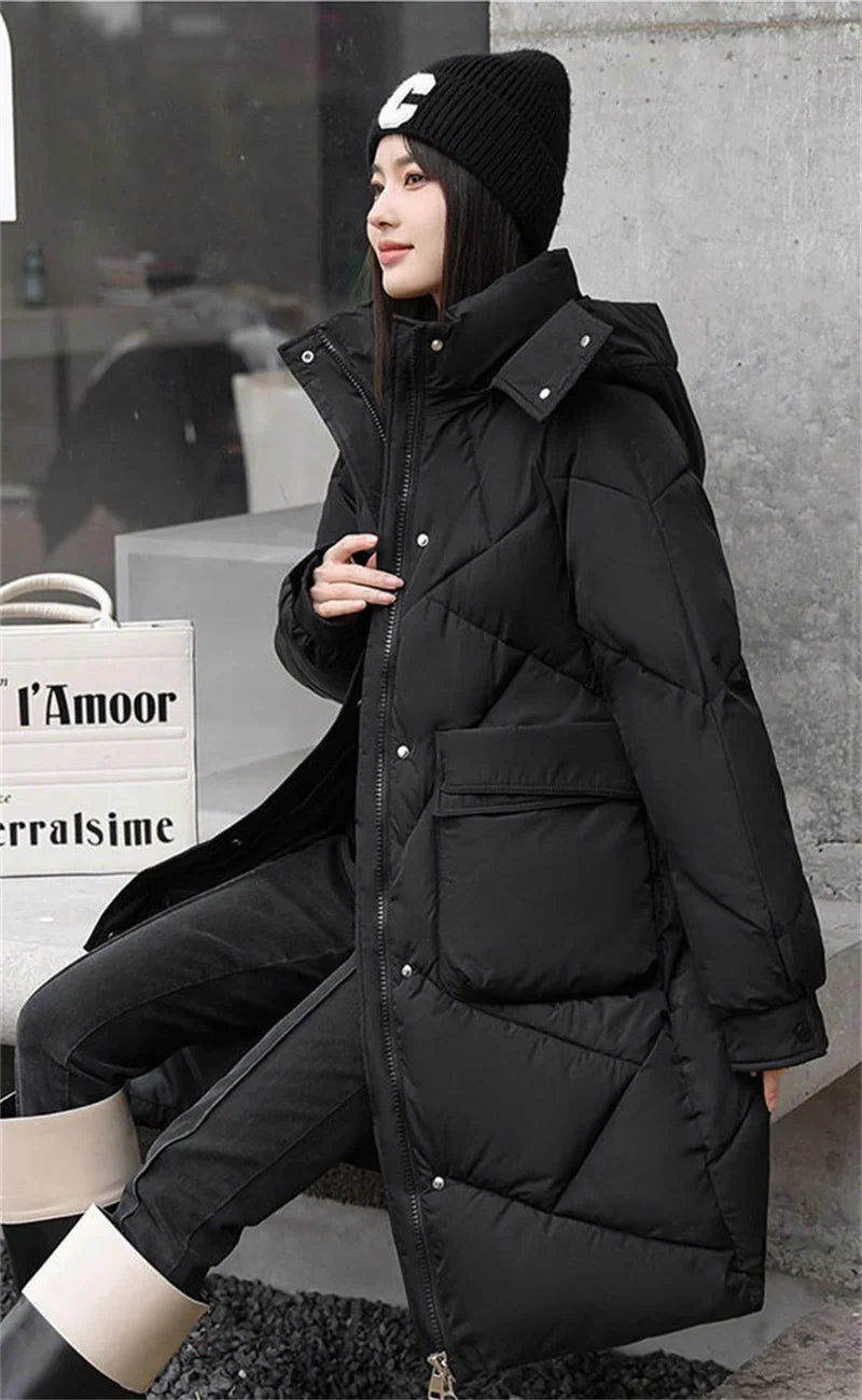 20 degrees Winter Women long Parkas Jackets Casual Hooded Thick Warm Windproof Parkas Coat Fashion Female outwear Long parkas