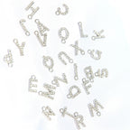 10pcs /26pcs pieces silver English letters drill metal pendant DIY fashion necklace bag pendant earrings material