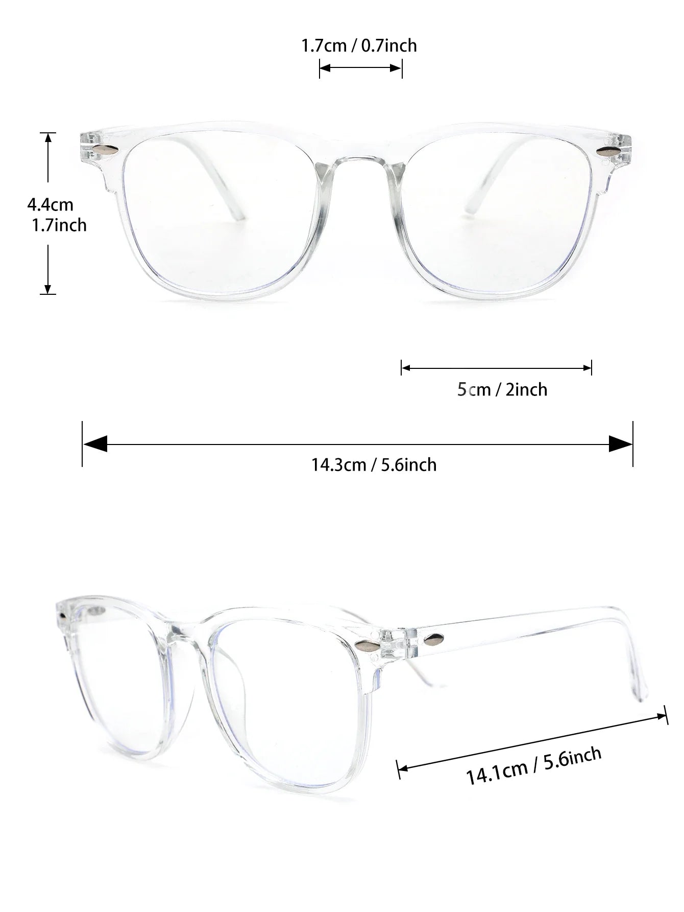 1PC/2PCS Fashion Pentos Plastic Frame Anti-Blue Light Clear Glasses For Daily Office Reading Life Eye Protection Accessories.