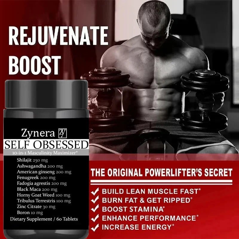 Ashwagandha Shilajit Maca Tablets Male Enhancing Supplement Reproductive Health Natural Energizer Immunity,E-rection Capsules