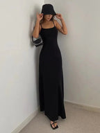 2024 Summer Women's New Fashion Simple Temperament Suspender Long Backless Slim Waisted Sexy Sweet And Spicy Casual Dresses
