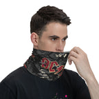 Custom Black AC DC Logo Camouflage Heavy Metal Band Bandana Neck Warmer Women Men Winter Hiking Ski Scarf Gaiter  Face Cover