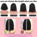 4x4 Put On And Go Glueless Bob Wigs Human Hair Curly For Women Pre Plucked Pre Cut Lace Ready To Wear Kinky Curly Lace Front Wig