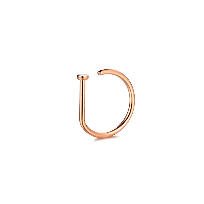 1/3/5Pcs 316L Stainless Steel Fake Piercing Nose Rings for Women Men, D-Shape Septum Nose Ring Clip On Nose Piercing Jewelry