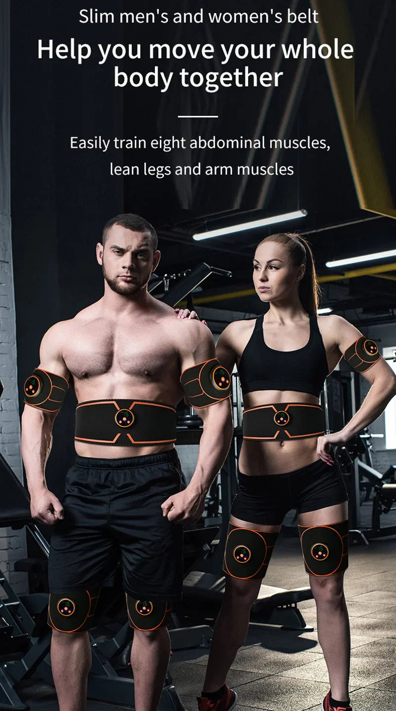 Abs Belt Abdominal Trainer EMS Muscle Stimulation Electric Exerciser Toning Belts For Leg Arm Workout Fitness Home Gym Equiment