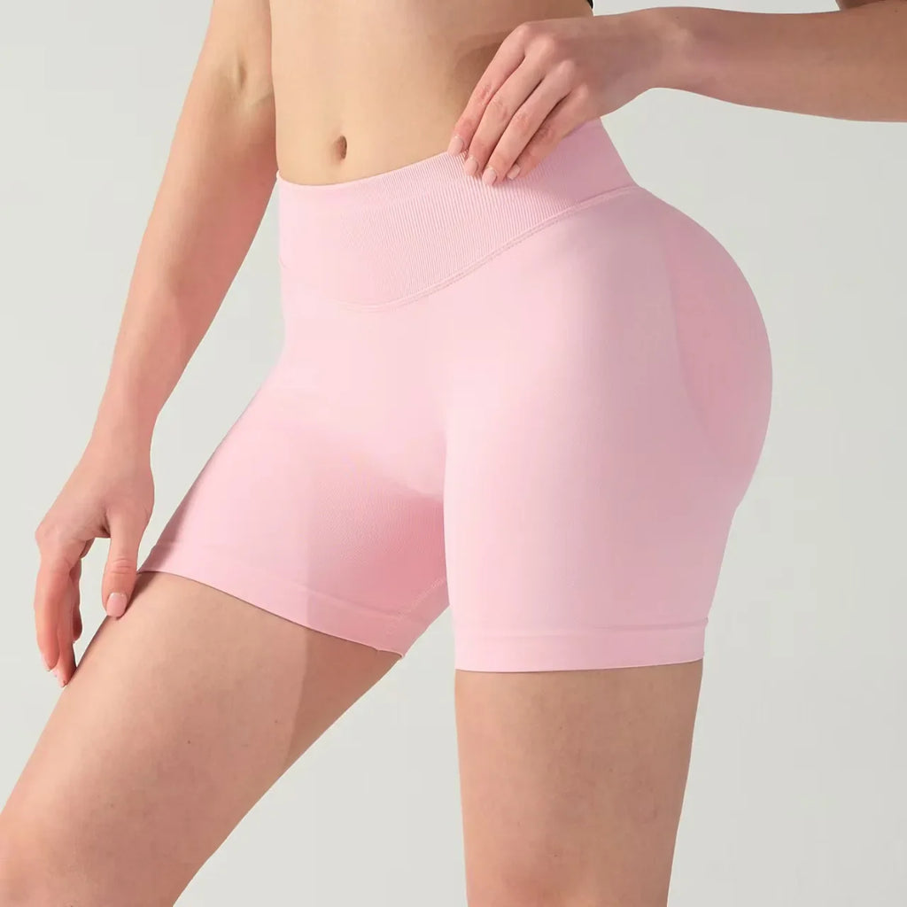 4.5'' Impact Shorts Seamless Low Ribbed Waistband Gym Shorts Scrunch Bum Yoga Shorts Booty High Stretch Running Bike Shorts