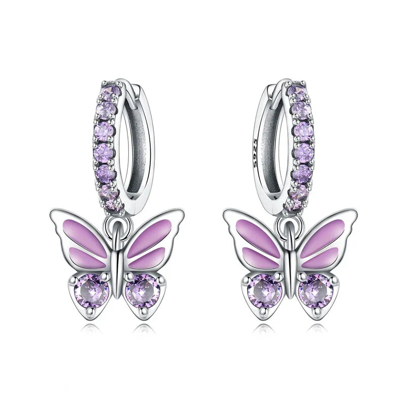 Earrings For Women Silver 925 Fashion Butterfly Snowflake Earrings Cubic Zircon Ear Studs Silver 925 Original Jewelry Gifts