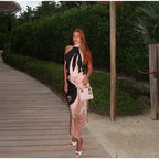 elegant Women's Formal Office Blazer Contrast White Cuff Single Breasted Lapel Jacket Loose Fit Casual Daily Streetwear Outfit