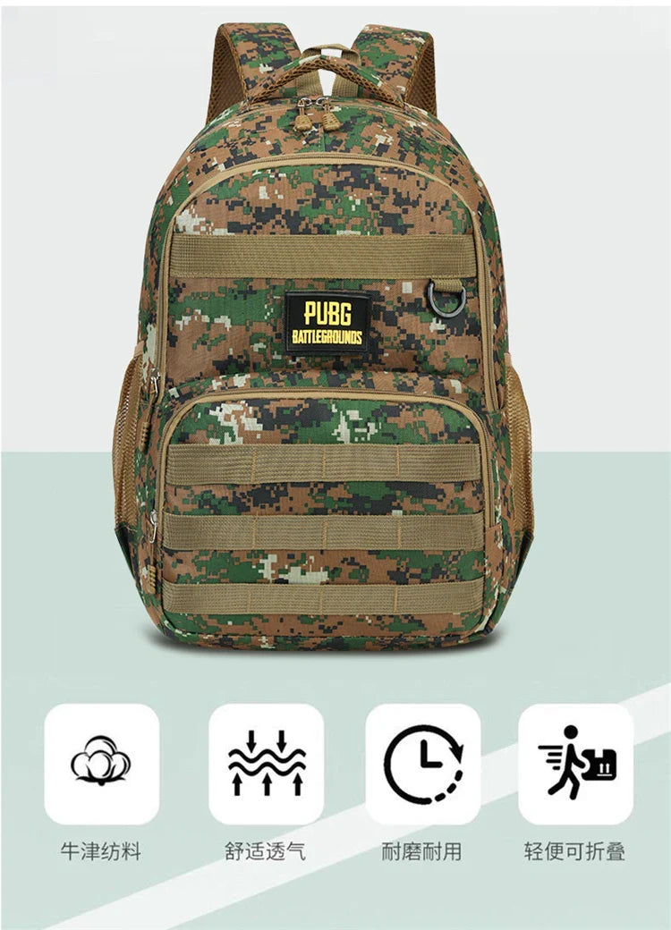 Camouflage Tactical Backpack for Men Large Capacity Outdoor PUBG Style Waterproof Travel School Bag Multifunctional for Daily Us