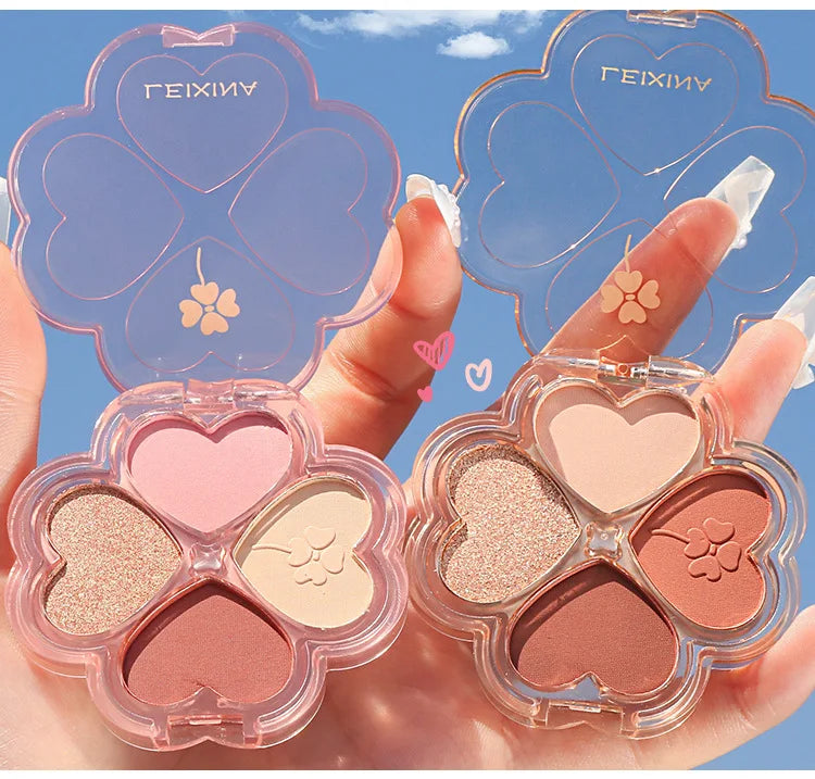 4Color Glitte Eyeshadow Palette Blush Eyeliner Eyeshadow Highlight Contour Palette Eyes Makeup Cute Beauty Cosmetics