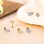 1PC Titanium Zircon Star Flower Labret Piercing for Women Cartilage Tragus Daith Helix Stud Earring Body Jewelry