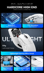 Attack Shark 18000DPI Wireless Mouse, 1000Hz,PAW3311,Bluetooth Tri-mode Connection, R1 Macro Gaming Mouse
