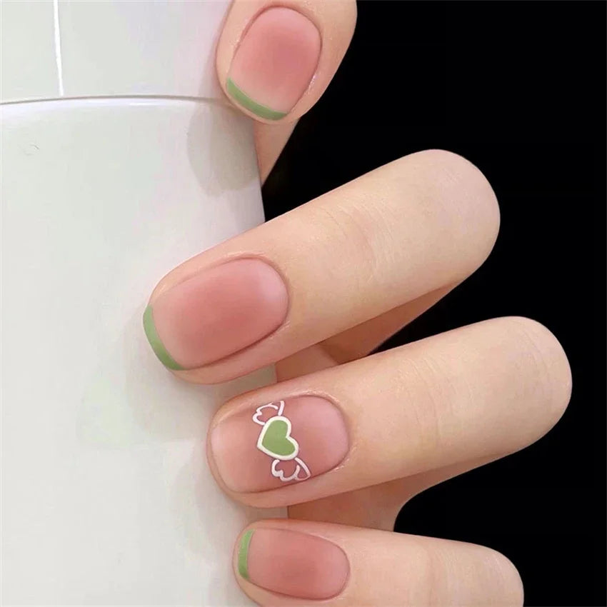 24PCS/SET Cold Black Chess Board Wearing Fake Nails Finished Product Long Full Coverage Acrylic Removable Press on Nails Art Tip