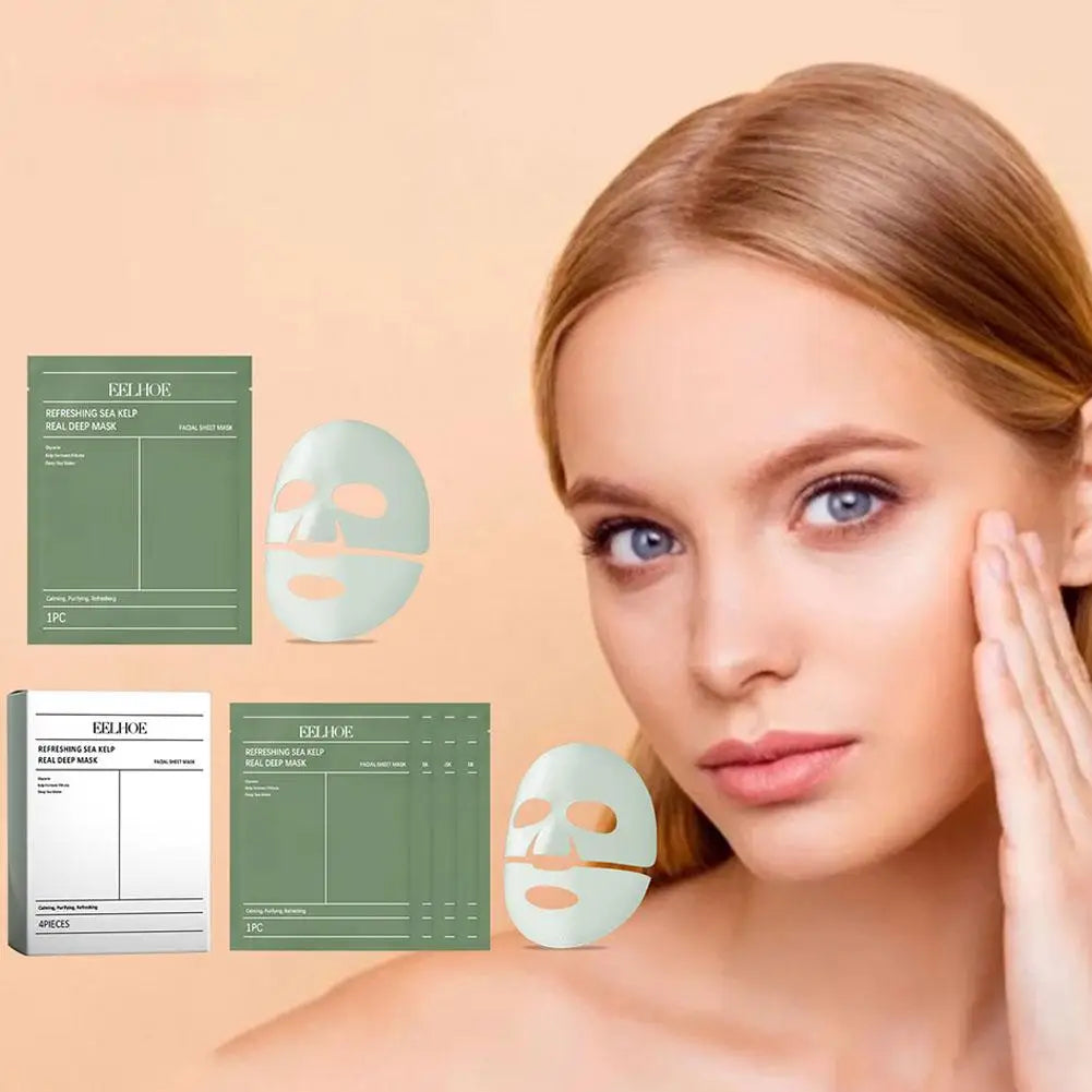1/4Pcs Deep Collagen Overnight Face Mask Seaweed Collagen Essence Hydrating Overnight Hydrogel Mask Improve Elasticity, Firming