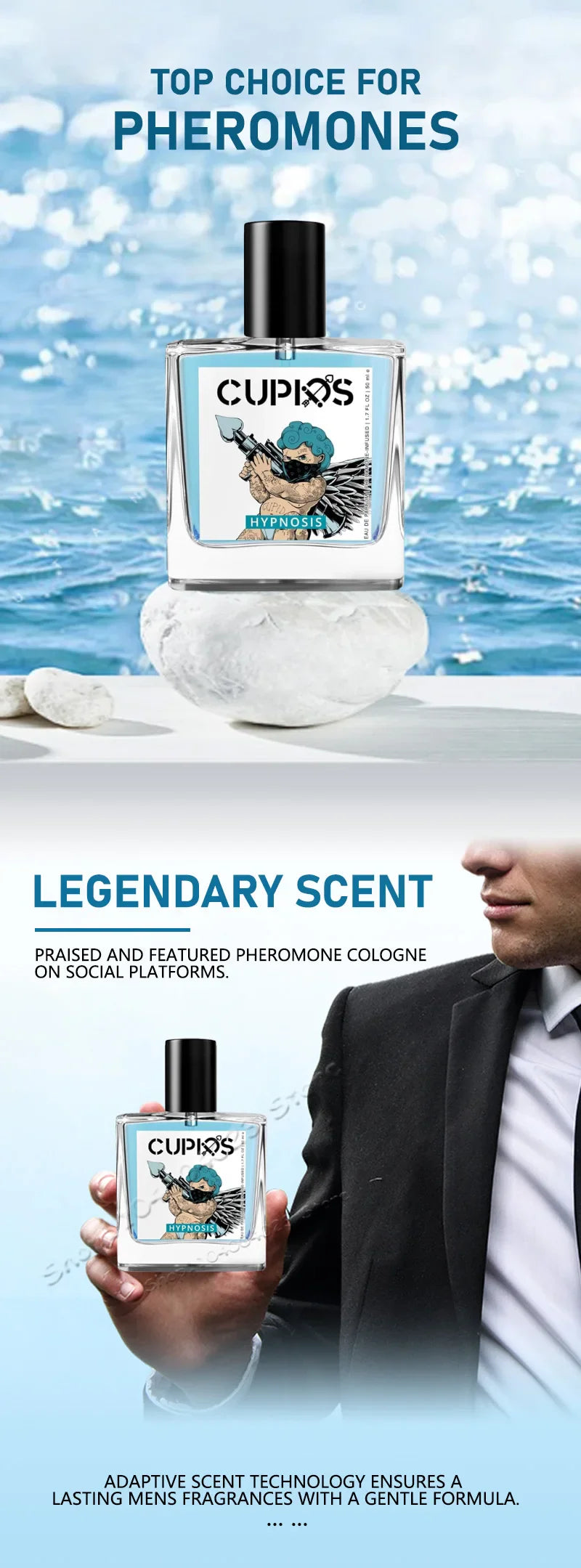 10ML/50ML Cupids Original Hypnosis Pheromone Perfume Infused Cologne For Men Pheromone Perfume For Men Fragrance Attract Women