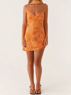 Elegant Women s Sleeveless Bodycon Dress with Spaghetti Straps and V Neckline Perfect for a Night Out with Matching Scarf