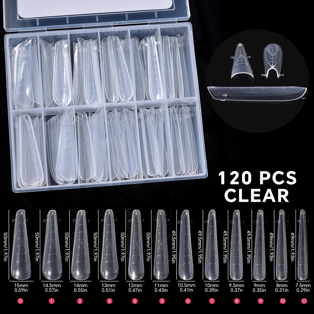 120Pcs Nail Forms For UV Gel Quick Building Extension Top Molds Dual Forms Acrylic Nail Art Tips Nails Accessories Tools
