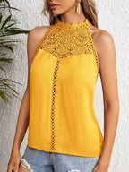 Elegant Sleeveless Women's Shirt 2024 Summer Fashion Hollow Lace Style Tank Top For Women Tops Bloues Camisas De Mulher AXR297