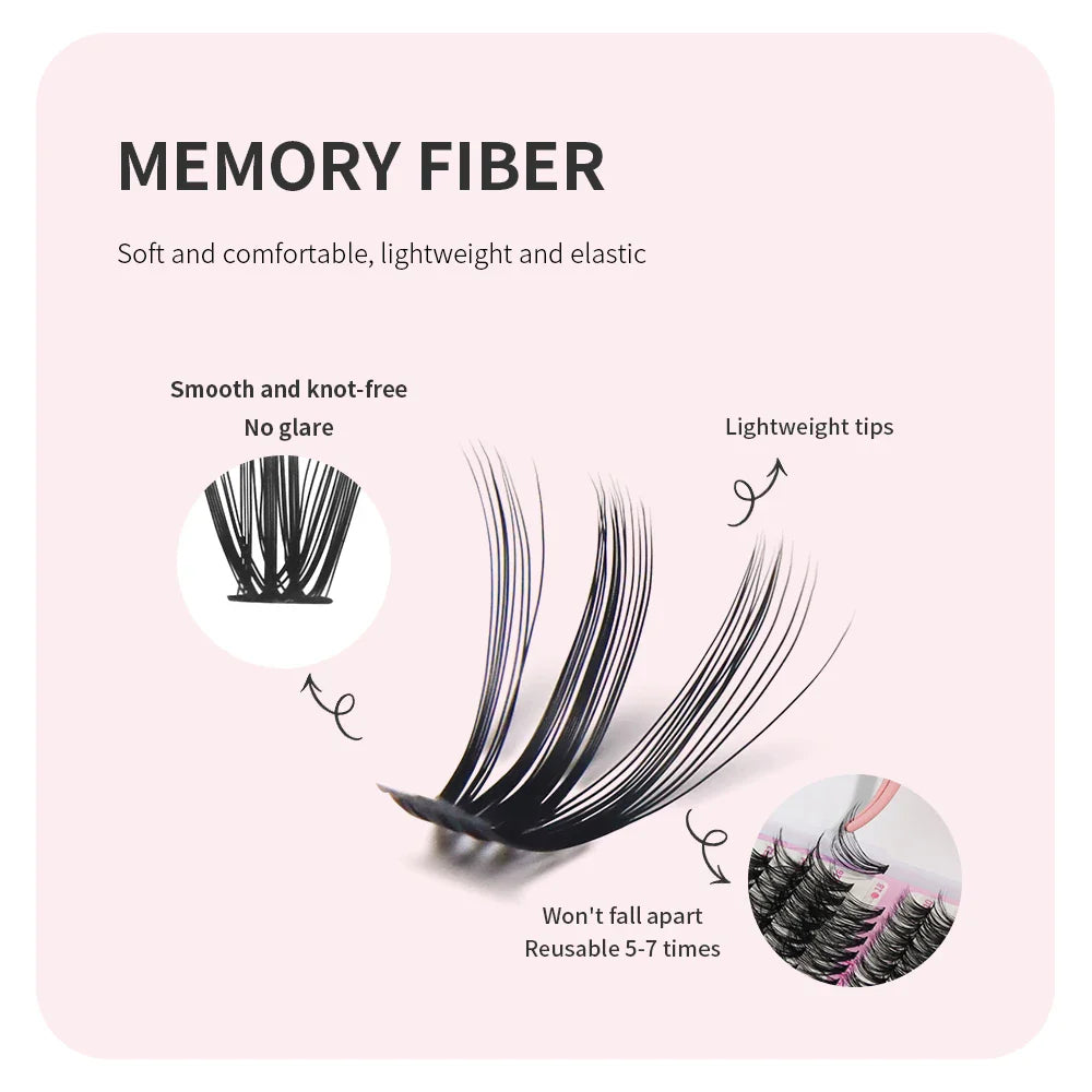 ANNAFRIS 300Pcs DIY Cluster Lash Extension Kit Color individual Lashes Kit with Lash Bond&Seal Remover Tweezers
