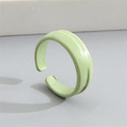 2022 Summer Colorful Ring Set Wholesale Fashion Geometric Chain Candy Color Irregular Opening Rings Women Party Finger Jewelry