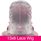 30Inch Burgundy Bone Straight 99J Colored 13x4 Lace Front Wig Human Hair 13x6 HD Transparent Lace Frontal Wigs For Women