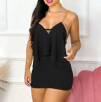 2024 Summer Women's Dress Sexy Royal Sister Style Private Dress Celebrity Backless Women's Mini Party Dress Fashion High Street