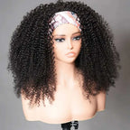 Half Wigs Human Hair Kinky Curly 3 In 1 Human Hair Wig Seamless Flip Over Half Wig Beginner Friendly Curly Wigs for Women