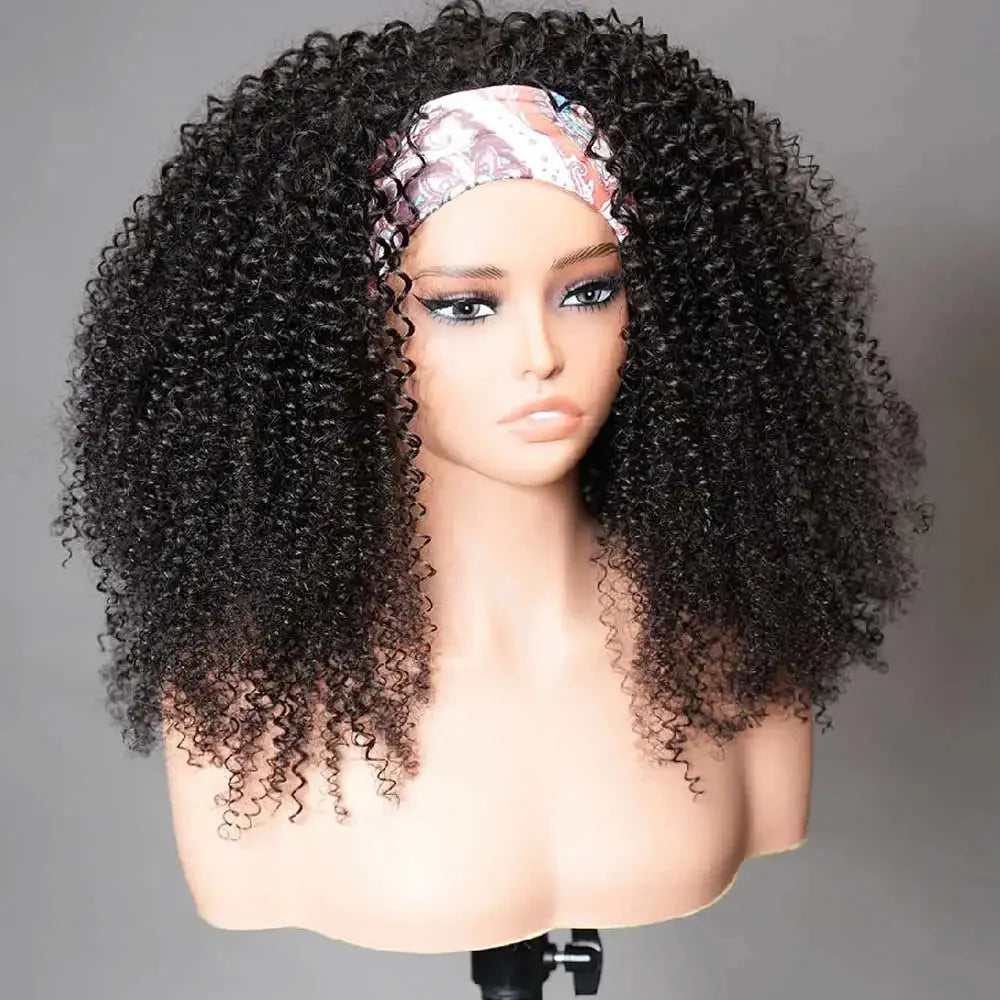 Half Wigs Human Hair Kinky Curly 3 In 1 Human Hair Wig Seamless Flip Over Half Wig Beginner Friendly Curly Wigs for Women