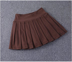 2024 New Best-Selling Pleated Nylon Spandex High Waisted Pocket Skirt With Anti Glare A-Line Sports Tennis Skirt