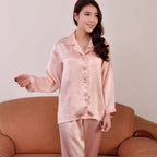 100% Pure Silk Women's Classical Pajama Set Sleepwear Nightgown M L XL YM007