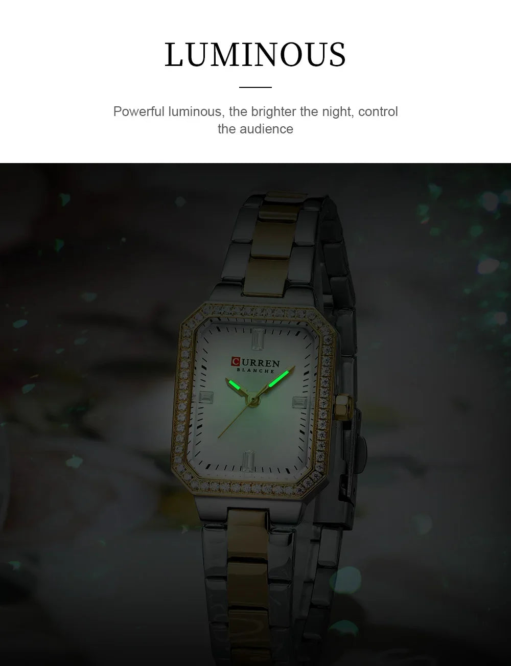 CURREN Women Watch Quartz Watch for Ladies Simple Elegant Dress Wristwatch Stainless Steel Bracelet