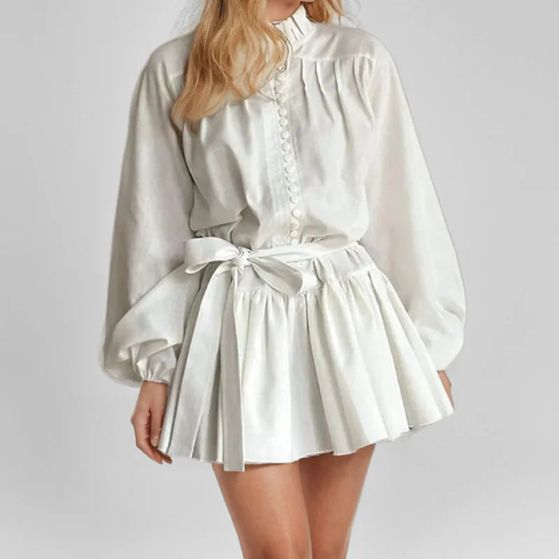 Autumn new women's clothing style elegant, fashionable, casual, sexy commuting long sleeved lace up Chinese style printed dress