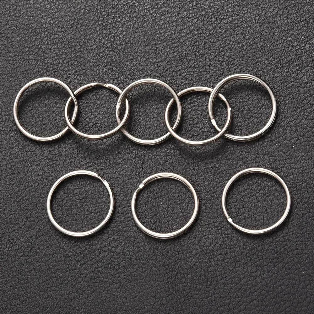 20/100pcs Stainless Steel Polished Key Ring Key Chain 25mm Round Flat Round Split Keychain Metal Blank Circle For DIY Findings