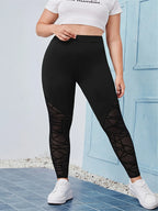 2024 new women's plus-size European and American style fashion slimming style yoga nine-point pants